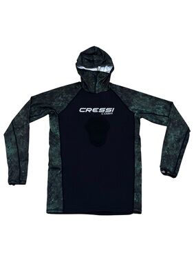 Cressi Cobia hooded camo wetsuit scuba top, long sleeves, reinforced chest, M.